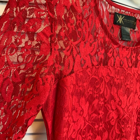 Red Lace Mini Dress - Picture 4 of 4